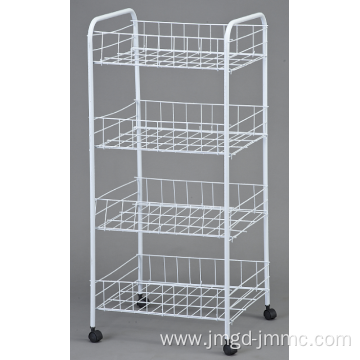 4 Tier metal rolling cart